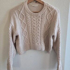PacSun Beige Cable Knit Sweater
